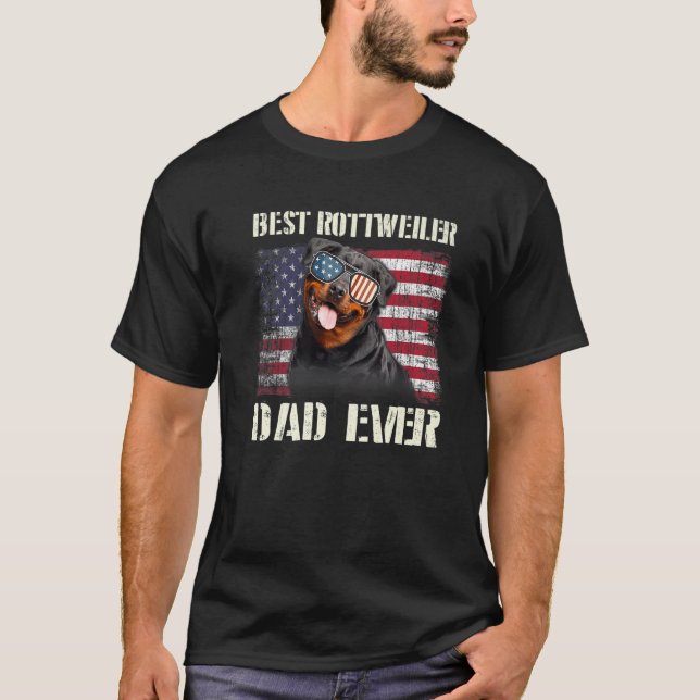 Manar Best Rottweiler Älskare Pappa Unamerikanska  T Shirt (Framsida)