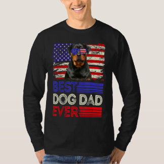 Manar Best Rottweiler Pappa All American Flagga Pa T Shirt