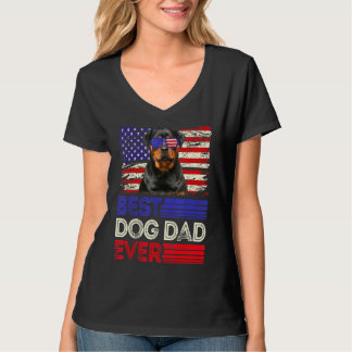 Manar Best Rottweiler Pappa All American Flagga Pa T Shirt