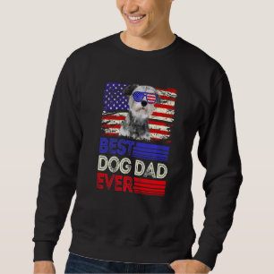 Manar Best Schnauzer Pappa All American Flagga Pat Lång Ärmad Tröja