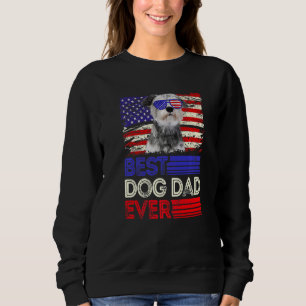 Manar Best Schnauzer Pappa All American Flagga Pat T Shirt