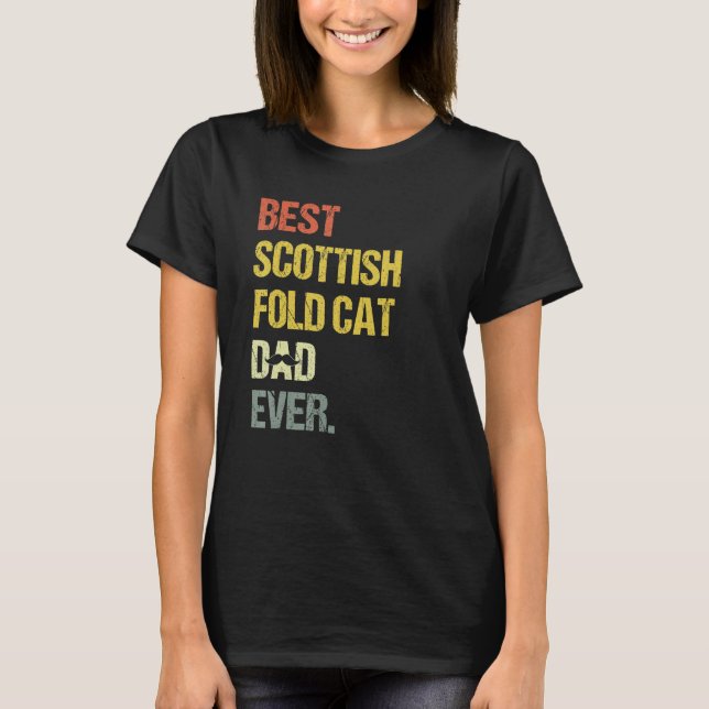Manar Best Scottish Fold Cat Pappa T Shirt (Framsida)