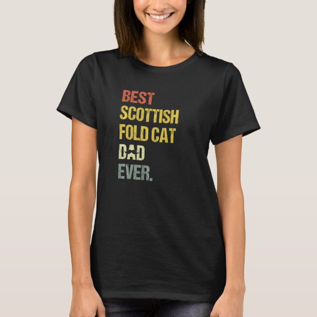 Manar Best Scottish Fold Cat Pappa T Shirt (Framsida)