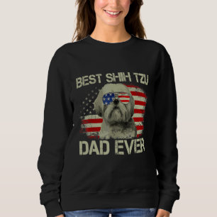 Manar Best Shih Tzu Pappa All Hund American Flagga T Shirt