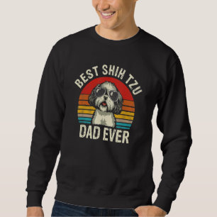 Manar Best Shih Tzu Pappa ever Fars dag Vintage S Lång Ärmad Tröja