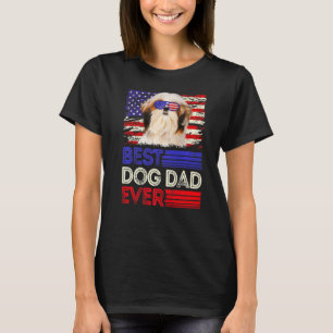 Manar Best Shih Tzu Pappa någonsin American Flagga T Shirt