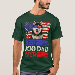 Manar Best Siberian husky Pappa All American Flagg T Shirt