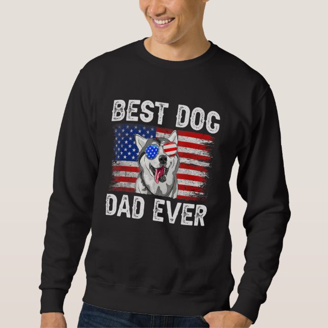 Manar Best Siberian husky Pappa Unga amerikanska F Lång Ärmad Tröja (Framsida)