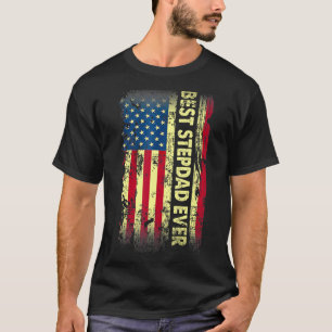 Manar Best Stepdad Aldrig Fars dag USA Fl T Shirt