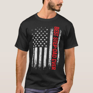 Manar Best Stepdad All American Flagga Fars dag T Shirt