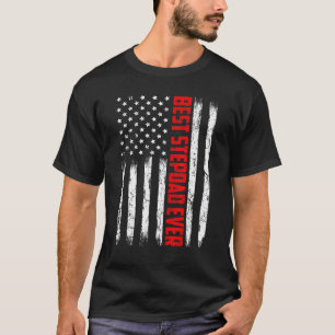 Manar Best Stepdad All American Flagga Fars dag T Shirt