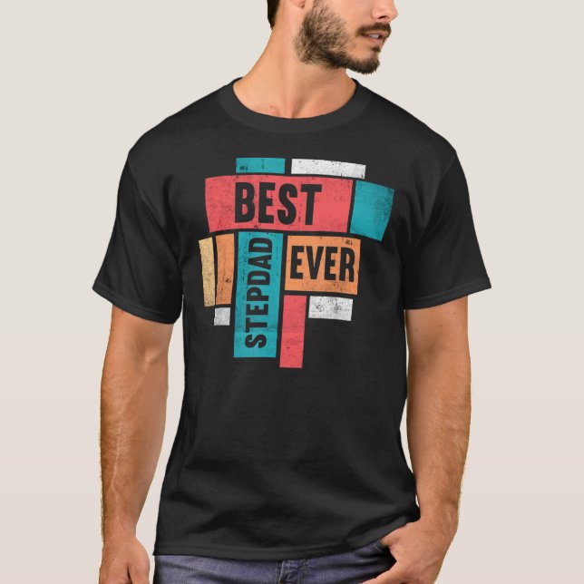 Manar Best Stepdad All Stepfather Lycklig Pappa Tj T Shirt (Framsida)