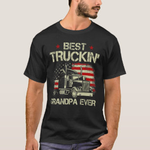 Manar Best Truckin Grandpa All American Flagga Big T Shirt
