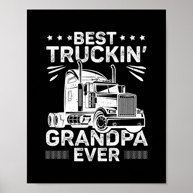 Manar Best Truckin Grandpa Lastbil-drivrutin Poster (Framsidan)