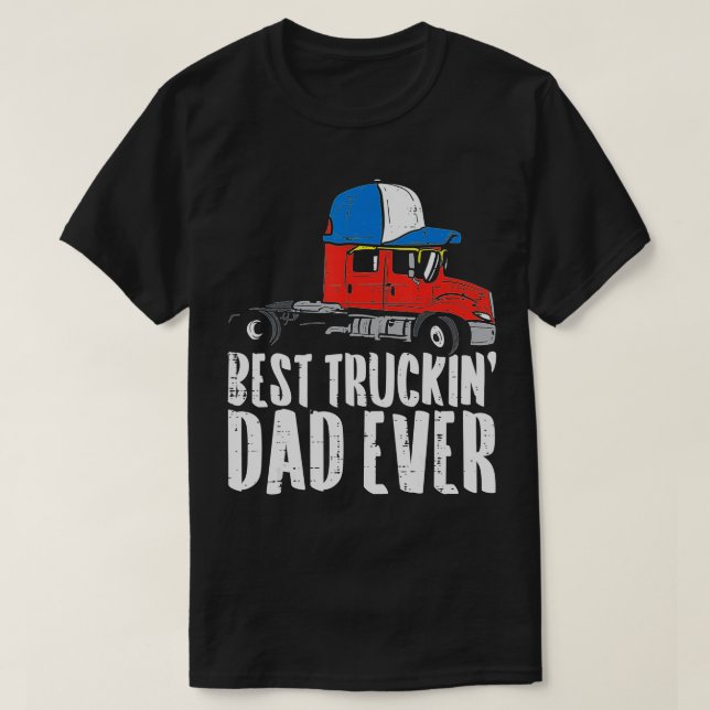 Manar Best Truckin Pappa All Cap Semi Lastbil Driv T Shirt (Design framsida)