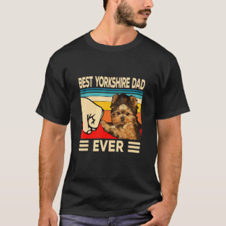 Manar Best Yorkie Pappa någonsin Retro Yorkshire T Shirt