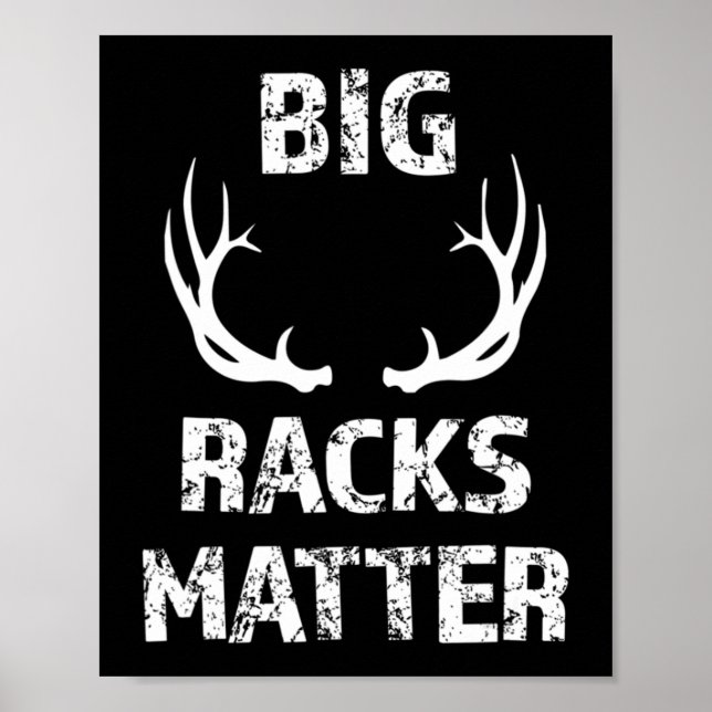 Manar Big Racks Matter Roligt Hjort Buck Hunting M Poster (Framsidan)