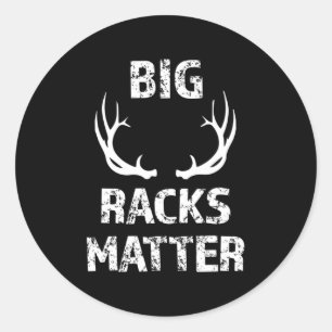 Manar Big Racks Matter Roligt Hjort Buck Hunting M Runt Klistermärke