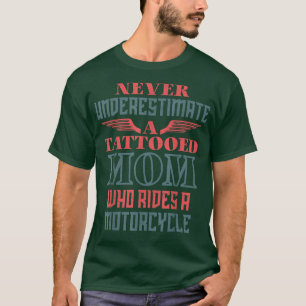 Manar Biker Tatoed Mamma Motorcle Riding Motorcykl T Shirt
