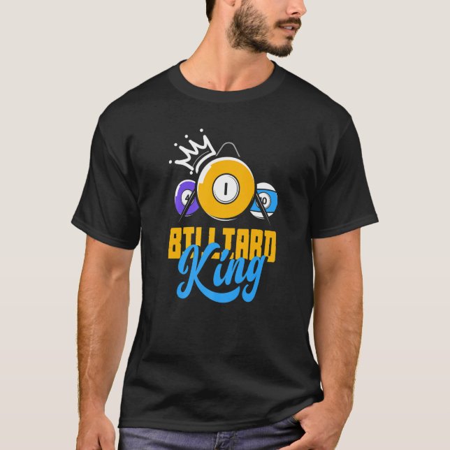 Manar Billiard Kung Snooker Player Bassäng T Shirt (Framsida)