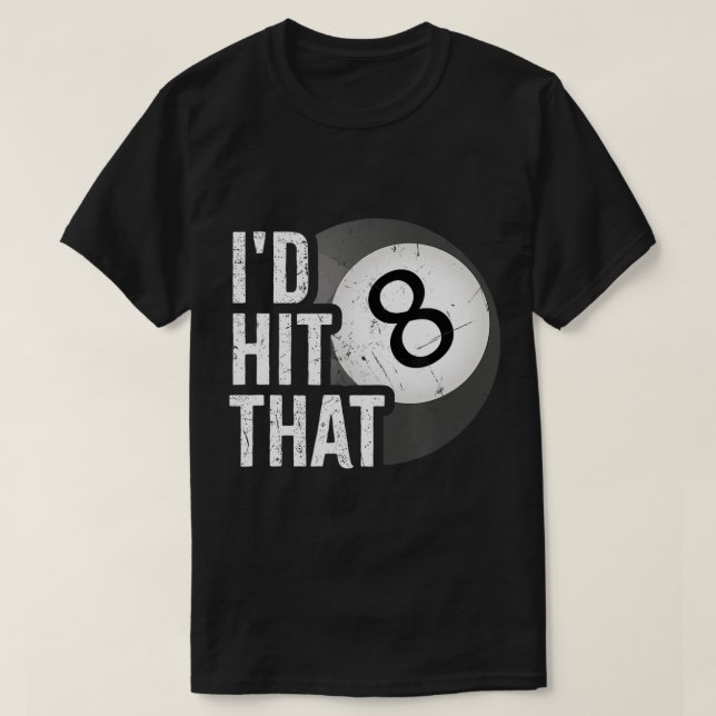 Manar Billiards funna ID Slått att Bassäng Bollar  T Shirt (Design framsida)