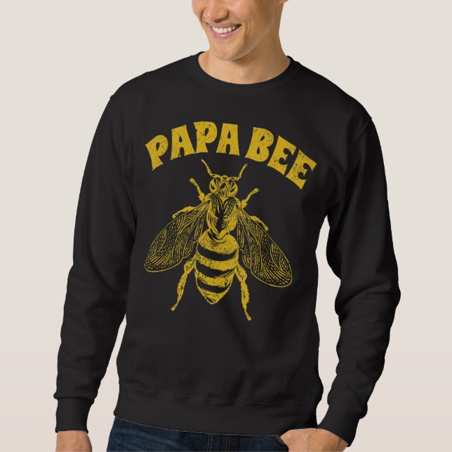Manar biodlare som bibehåller Pappa Bee Fars dag Lång Ärmad Tröja (Framsida)