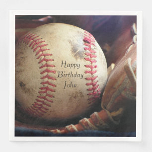 Manar Birthday Baseball Sports Hobby Namn Pappersservett