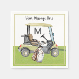 Manar Birthday Pension Golf Theme Monogram Pappersservett