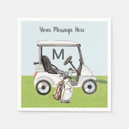 Manar Birthday Pension Golf Theme Monogram Pappersservett