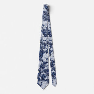 Manar blå blommigt bröllop slips