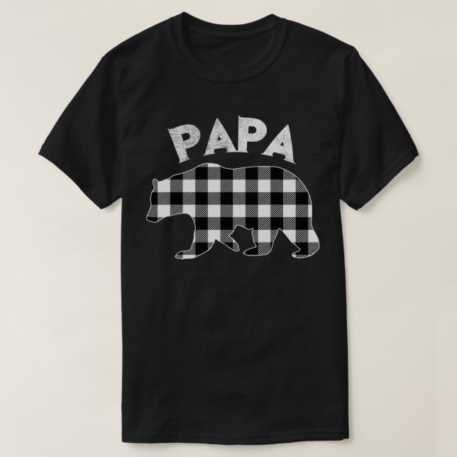 Manar Black and White Buffalo Play Pappa Bear Chri T Shirt (Design framsida)