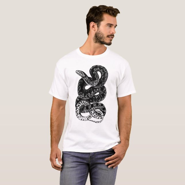 Manar Black and White Snake Shirt Tröja (Hel framsida)