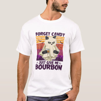 Manar Black Cat Glöm Candy Ge Me Bourbon H T Shirt