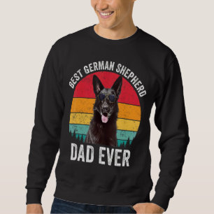 Manar Black German Shepherd Pappa Vintage Hundägar Lång Ärmad Tröja