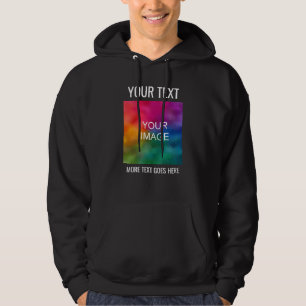 Manar Black Hoodie Logotyp Text hit mall