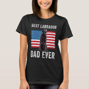 Manar Black Labrador Pappa Amerikanska Flagga B T Shirt