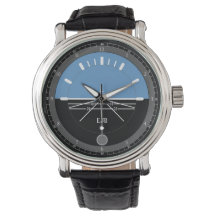 Manar Black Leather Watch Aviation