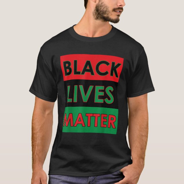 Manar Black Lives Matter Pan African Flagga Policy T Shirt (Framsida)