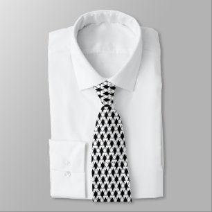 Manar Black och White Diamond Mönster Slips