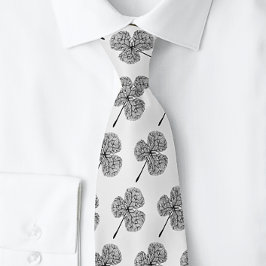 Manar Black och White Klöver Shamrock | Neck Tie Slips