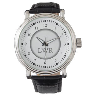Manar Black och White Monogram Watch Armbandsur