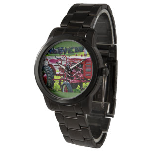 Manar Black Stainless Steel Tractor watch Armbandsur