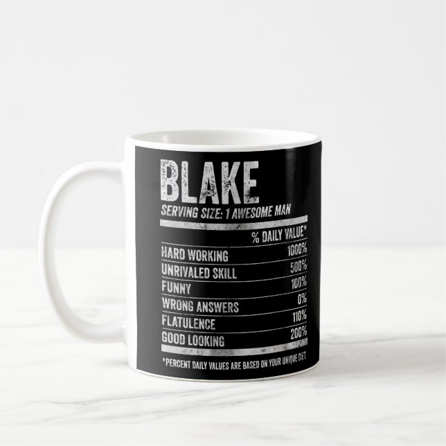 Manar Blake Nutrition Personlig Namn Shirt Funny Kaffemugg (Vänster)