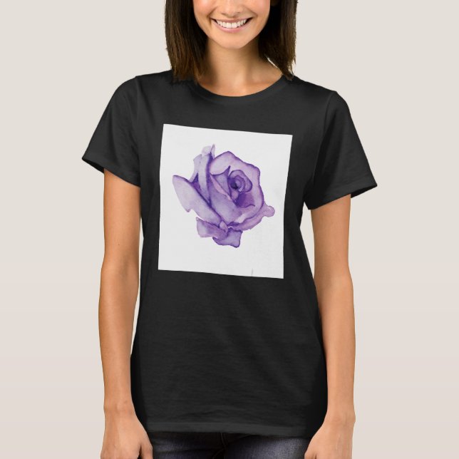 Manar-blommarnas vattenfärgsblommigt t shirt (Framsida)