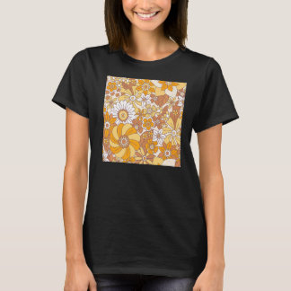 Manar blommor blommar 60s 70s retrostil blommigt f t shirt