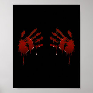 Manar Blood Händer Print - Spooky Halloween Costum Poster