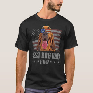 Manar Bloodhound Best Hund Pappa Aldrig Retro USA T Shirt