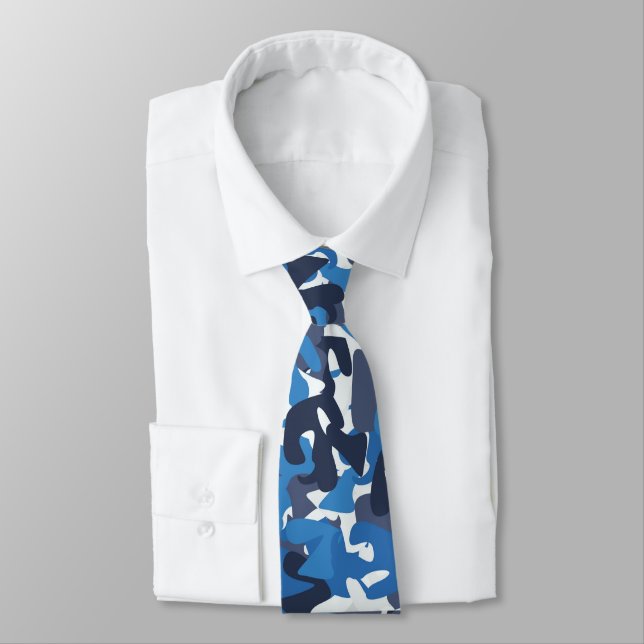 Manar Blue Blend Abstrakt Designer Tie Slips (Bunden)
