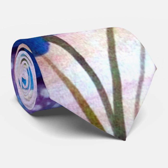 Manar Blue Blommigt Tie Slips (Rullad)