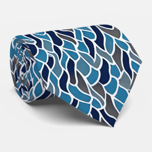 Manar Blue och Grått Mönster Neck Tie Slips